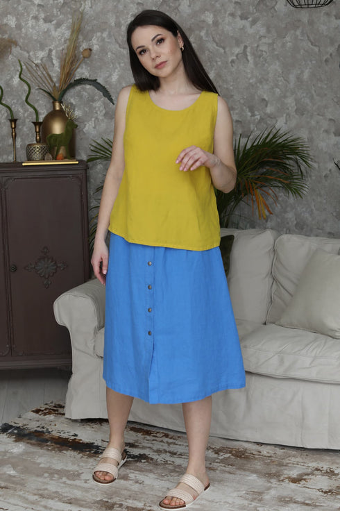 Image 19 of Loose linen blouse and sleeveless & relaxed fit Kathy from Baltic Linen